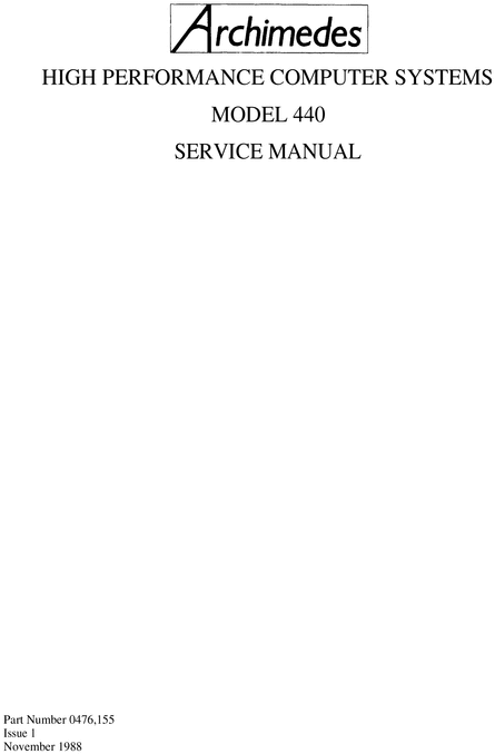 Product picture Archimedes High Performance computer systems model 440 Servi